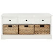 Pemberly Row Engineered Wood Contemporary 3 Drawer Storage Unit in Cream