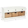 Pemberly Row Engineered Wood Contemporary 3 Drawer Storage Unit in Cream