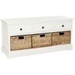 Pemberly Row Engineered Wood Contemporary 3 Drawer Storage Unit in Cream