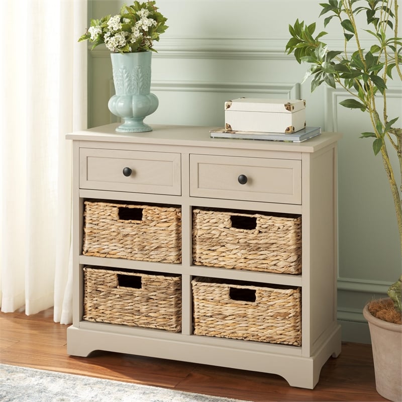 Pemberly Row Engineered Wood Contemporary Storage Unit in Grey