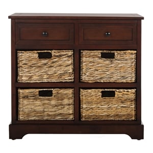 Pemberly Row Engineered Wood Storage Unit in Dark Cherry Finish