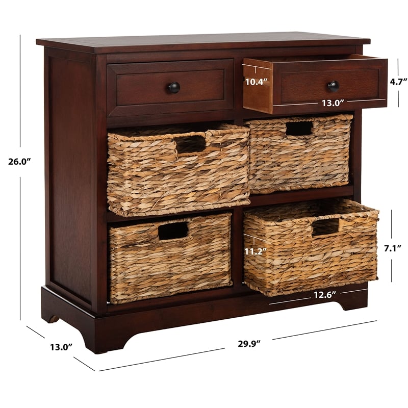 Pemberly Row Engineered Wood Storage Unit in Dark Cherry Finish