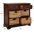 Pemberly Row Engineered Wood Storage Unit in Dark Cherry Finish