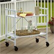 Pemberly Row Transitional Smartfold Folding Serving Bar Cart in White