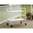Pemberly Row Transitional Smartfold Folding Serving Bar Cart in White