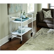 Pemberly Row Transitional Smartfold Folding Serving Bar Cart in White