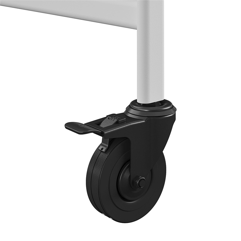 Pemberly Row Transitional Smartfold Folding Serving Bar Cart in White