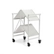 Pemberly Row Transitional Smartfold Folding Serving Bar Cart in White