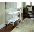 Pemberly Row Transitional Smartfold Folding Serving Bar Cart in White