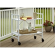Pemberly Row Transitional Smartfold Folding Serving Bar Cart in White