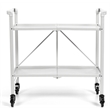 Pemberly Row Transitional Smartfold Folding Serving Bar Cart in White