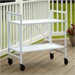Pemberly Row Transitional Smartfold Folding Serving Bar Cart in White