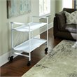 Pemberly Row Transitional Smartfold Folding Serving Bar Cart in White