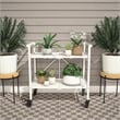 Pemberly Row Transitional Smartfold Folding Serving Bar Cart in White