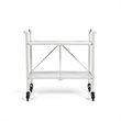 Pemberly Row Transitional Smartfold Folding Serving Bar Cart in White