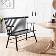 Pemberly Row Contemporary Wood Spindle Settee in Black Finish