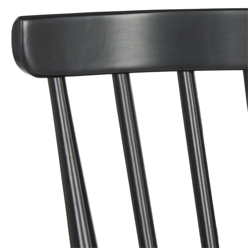 Pemberly Row Contemporary Wood Spindle Settee in Black Finish