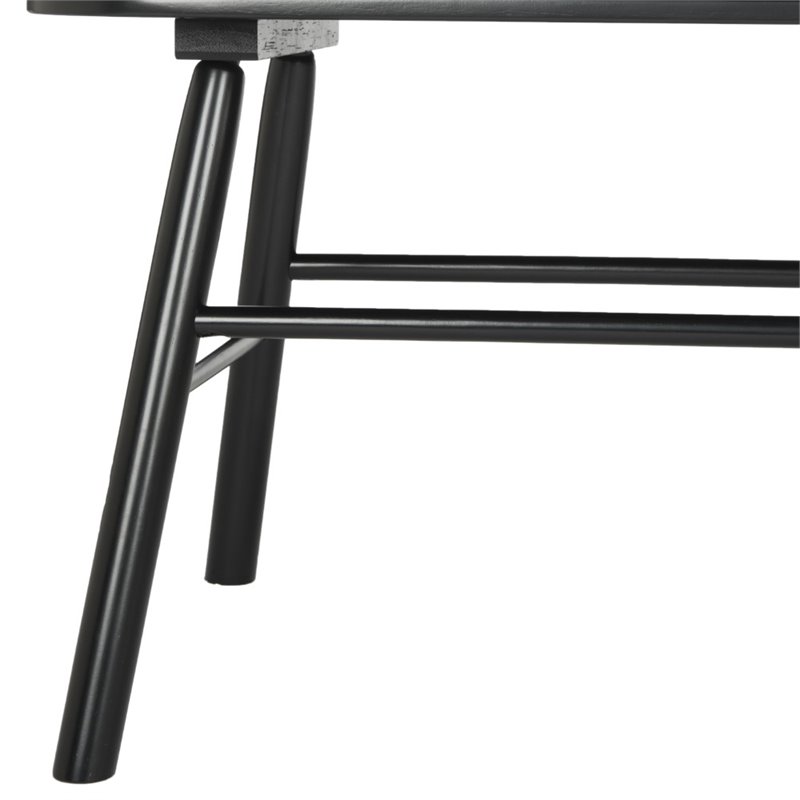 Pemberly Row Contemporary Wood Spindle Settee in Black Finish