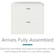 Pemberly Row Home Office Lateral Metal Filing Cabinet 30 in. Wide 2 Drawer White