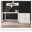 Pemberly Row Home Office Lateral Metal Filing Cabinet 30 in. Wide 2 Drawer White