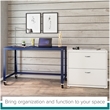Pemberly Row Home Office Lateral Metal Filing Cabinet 30 in. Wide 2 Drawer White