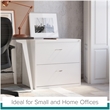 Pemberly Row Home Office Lateral Metal Filing Cabinet 30 in. Wide 2 Drawer White