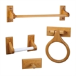 Pemberly Row 4-Piece Wood Bathroom Hardware Kit in Honey Oak