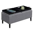Pemberly Row Storage Ottoman with Trays Gray Fabric/Wood Legs