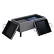 Pemberly Row Storage Ottoman with Trays Gray Fabric/Wood Legs