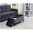 Pemberly Row Storage Ottoman with Trays Gray Fabric/Wood Legs