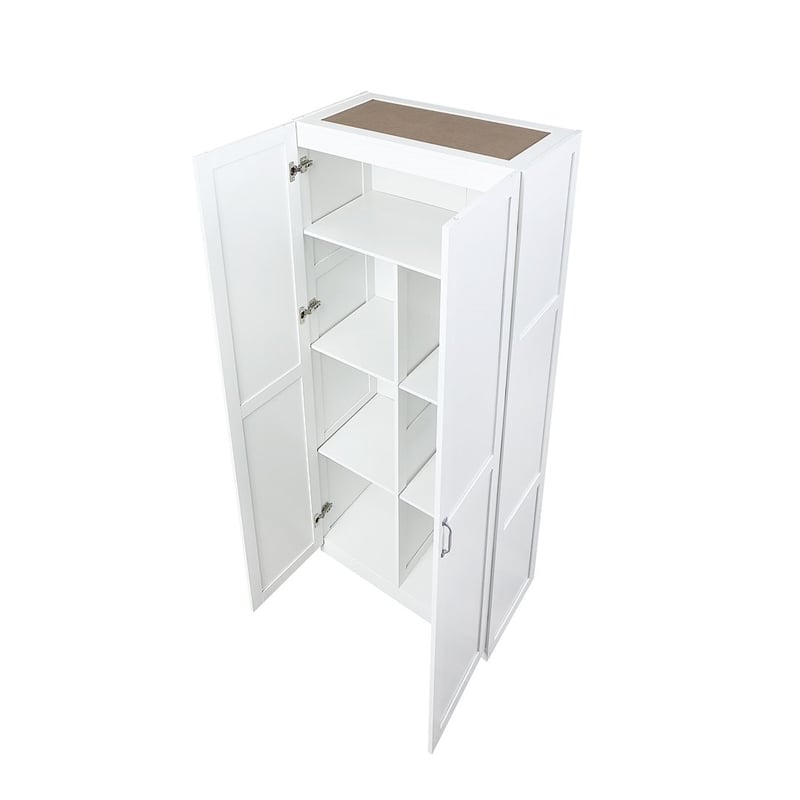 Pemberly Row Contemporary Engineered Wood Storage Closet in White