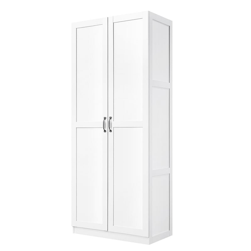 Pemberly Row Contemporary Engineered Wood Storage Closet in White