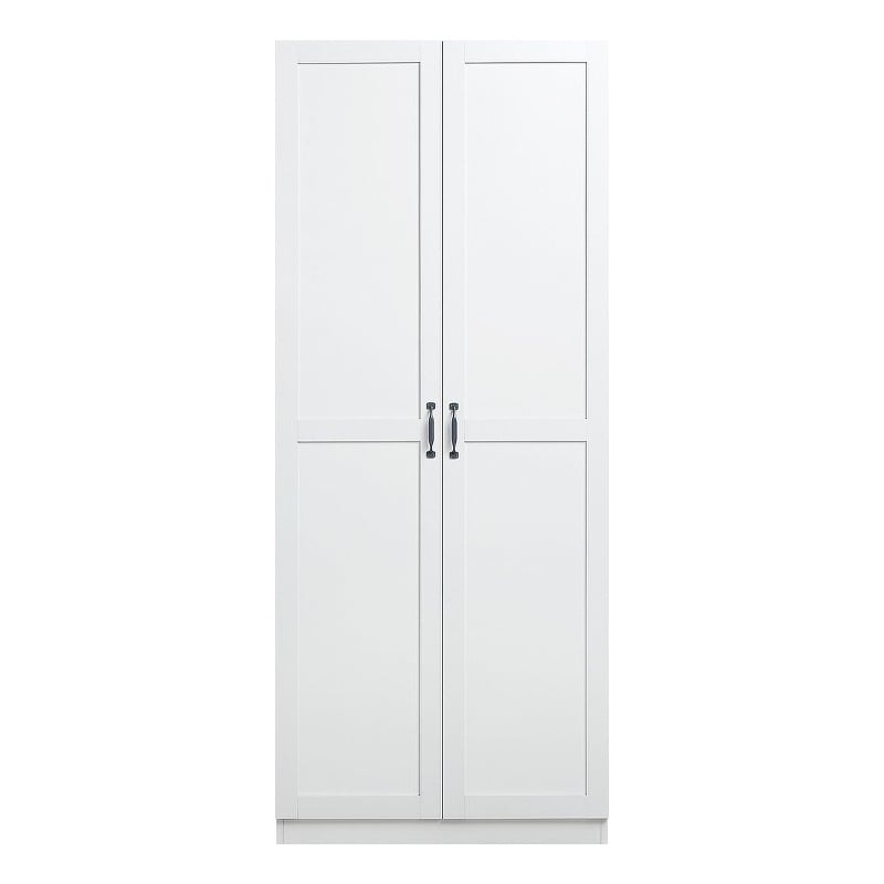 Pemberly Row Contemporary Engineered Wood Storage Closet in White