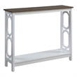 Pemberly Row Omega Console Table in White and Driftwood Brown Wood