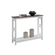 Pemberly Row Omega Console Table in White and Driftwood Brown Wood