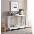Pemberly Row Omega Console Table in White and Driftwood Brown Wood