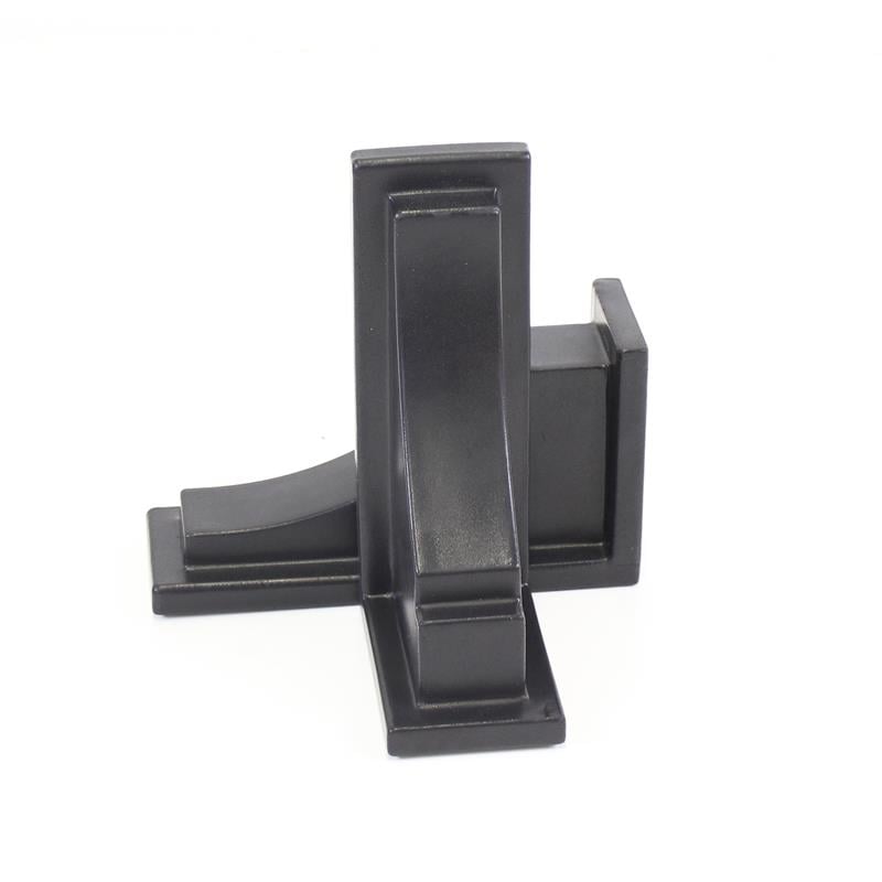 Pemberly Row Traditional Plastic Decorative Brackets in Black (Set of 2)