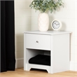 Pemberly Row Contemporary Wood Nightstand in Pure White Finish
