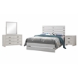 Pemberly Row 4-piece Queen Panel Wood Bedroom Set in Coastal White