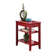 Pemberly Row Three Tier End Table With Drawer in Red Wood Finish