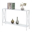 Pemberly Row Console Table in White Wood Finish and Metal Frame