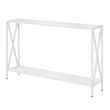 Pemberly Row Console Table in White Wood Finish and Metal Frame