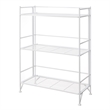 Pemberly Row Transitional Three-Tier Wide Folding Shelf in White Metal