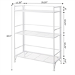 Pemberly Row Transitional Three-Tier Wide Folding Shelf in White Metal