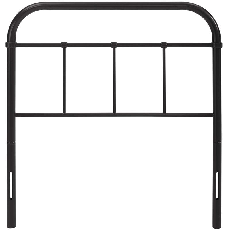 Pemberly Row Twin Powder Coated Steel Headboard in Brown Finish