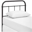 Pemberly Row Twin Powder Coated Steel Headboard in Brown Finish