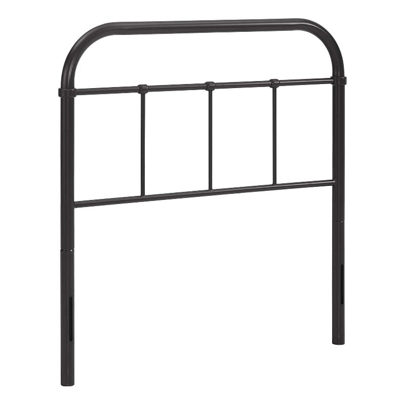 Pemberly Row Twin Powder Coated Steel Headboard in Brown Finish