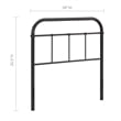 Pemberly Row Twin Powder Coated Steel Headboard in Brown Finish