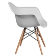 Pemberly Row Contemporary Plastic Chair With Wood Base In White