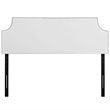 Pemberly Row Queen Upholstered Vinyl and Solid Wood Headboard in White